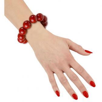 Bracelet de perles unicolores - rouge