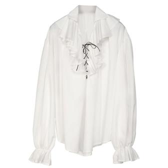 Chemise de pirate unicolore - blanc-XL