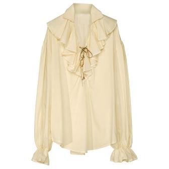 Chemise de pirate unicolore - beige-M/L