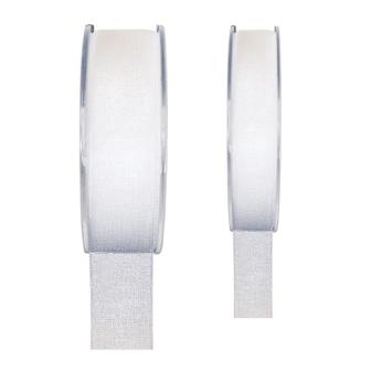 Ruban de déco Organdi unicolore - blanc-15 mm
