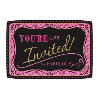 20 cartons d'invitation "Fabulous Birthday" avec enveloppes