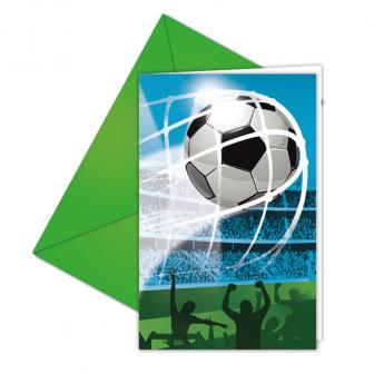 6 cartons d´invitations avec enveloppes "Fan de football" 