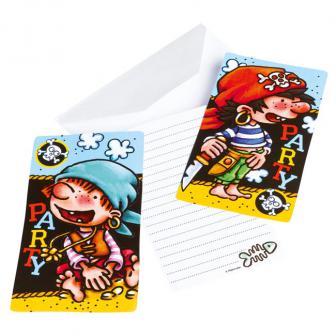 6 cartons d'invitation "Petit pirate" avec enveloppes