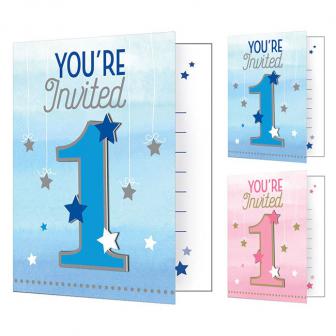 8 cartons d´invitation avec enveloppes "Little Star" 