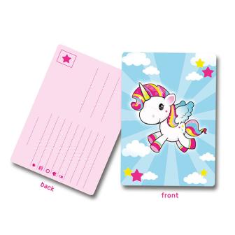 8 cartons d'invitation "Adorable licorne"