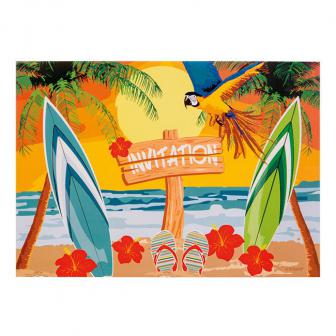 6 cartons d´invitation "Beach Party" 