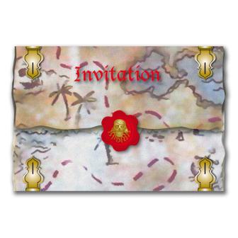 8 cartons d'invitation "Pirates sauvages" avec enveloppes