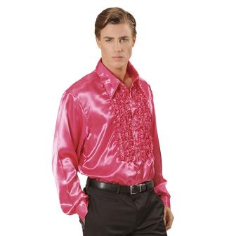 Chemise à jabot - rose vif-XXL