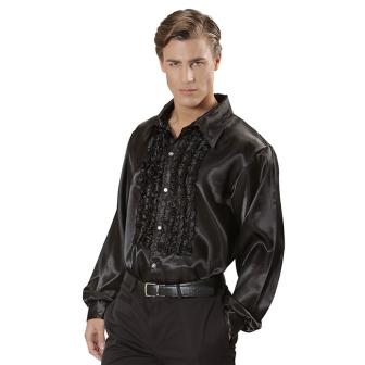 Chemise à jabot - noir-M/L