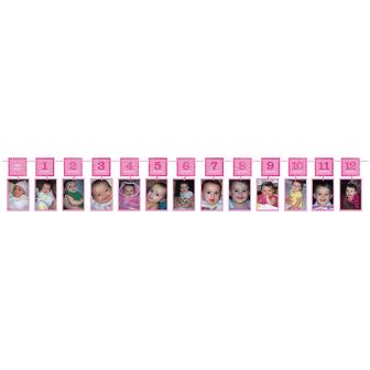 Guirlande de photos personnalisable "Baby Party" 3,65 m - rose