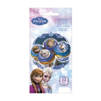 Disques pour muffins comestibles "La reine des neiges" 12 pcs.