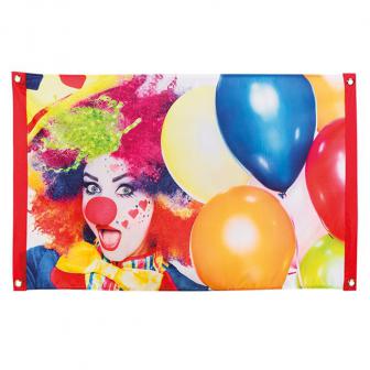 Bannière "Clown coloré" 90 x 60 cm