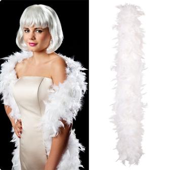 Boa à plumes "Deluxe" 180 cm blanc