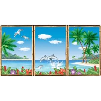 Déco murale "Vue sur la plage" 0,83 x 1,9 m