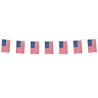 Guirlande de drapeaux "USA" en tissu 4 m 
