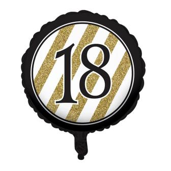 Ballon en alu "Black & Gold 18" 46 cm