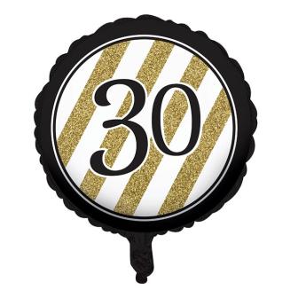 Ballon en alu "Black & Gold 30" 46 cm