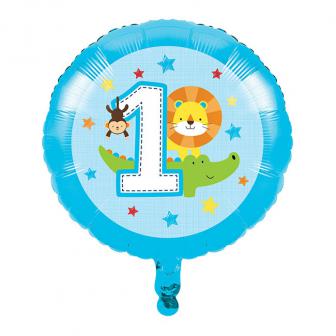 Ballon en alu "Jungle Boy 1er anniversaire" 43,5 cm