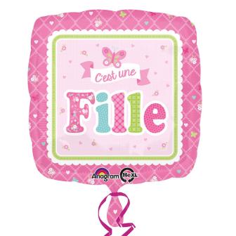 Ballon en alu "Bienvenue petite princesse" - Fille 43 cm