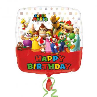 Ballon en alu Happy Birthday "Super Mario" 43 cm
