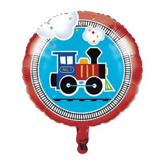 Ballon en alu "Petit train coloré" 43,5 cm