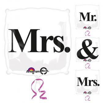 Ballon en aluminium "Mr & Mrs" 45 cm