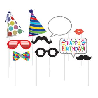 10 accessoires photos "Anniversaire rigolo" 