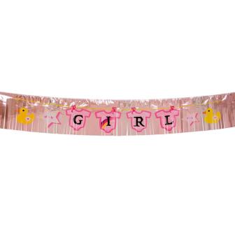 Guirlande à franges "Alarme tétine" 150 cm-rose