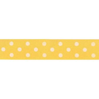 Ruban cadeau à pois 100 cm - jaune