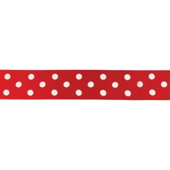 Ruban cadeau à pois 100 cm - rouge