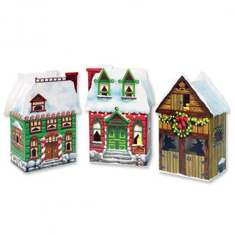 3 boîtes surprises à garnir "Maisons de Noël"