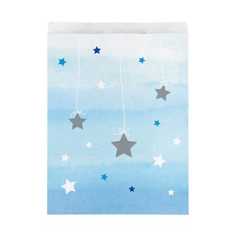 10 pochettes cadeau en papier "Little Star" - bleu