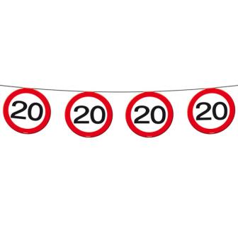Guirlande "Panneau de limitation de vitesse 20 ans" 12 m