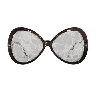 Lunettes de soirée "Glamour" avec dentelle - noir