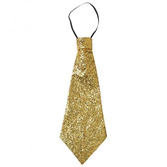 Cravate à paillettes 40 cm - doré