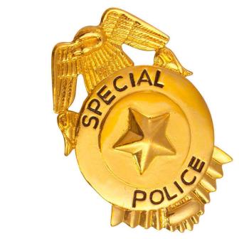 Broche dorée "Police"