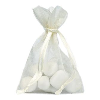 6 gros sachets en Organdi - ivoire