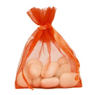 6 gros sachets en Organdi - orange