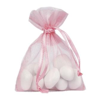 6 gros sachets en Organdi - rose