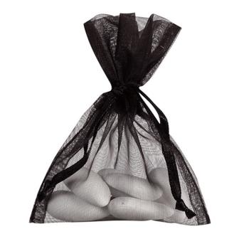 6 gros sachets en Organdi - noir