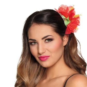 Pince pour cheveux "Hibiscus fleuri" - rouge