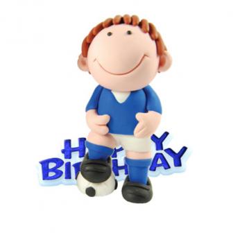 Figurine Happy Birthday "Joueur de foot" 2 pcs. - bleu-blanc