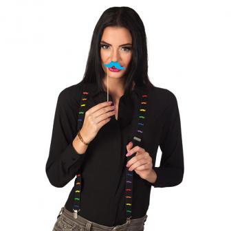 Bretelles "Moustaches multicolores"