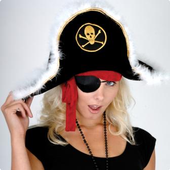 Chapeau de pirate en peluche - adulte