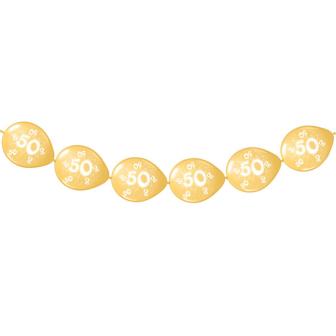 Guirlande de ballons de baudruche "50" dorés 8 pcs