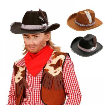 Chapeau de cowboy pour enfant avec plume