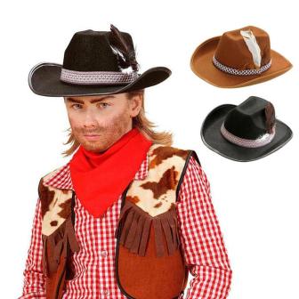 Chapeau de cowboy pour enfant avec plume