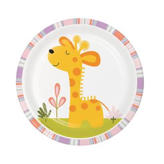 8 petites assiettes en carton "Baby´s wild Jungle Party" 