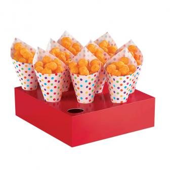 Petits sachets pour snacks avec présentoir "Buffet coloré" 42 pièces.