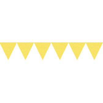 Guirlande de petits fanions "Happy Dots" 274 cm - jaune